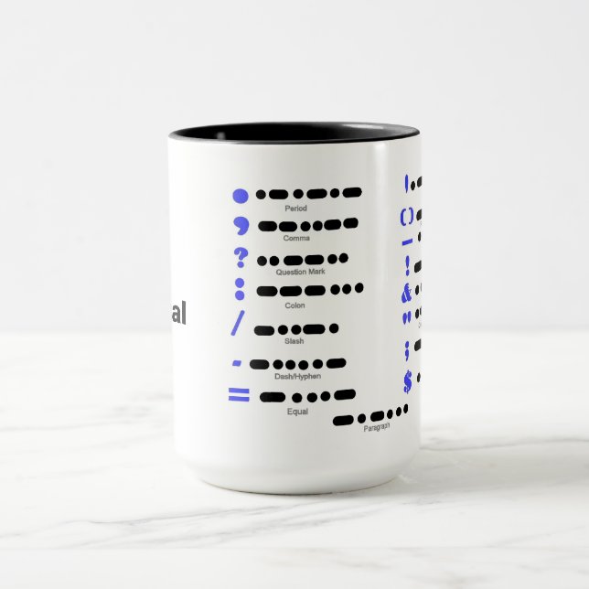 Mose Code-Interpunktions-Diagramm-Tasse Tasse (Zentrum)
