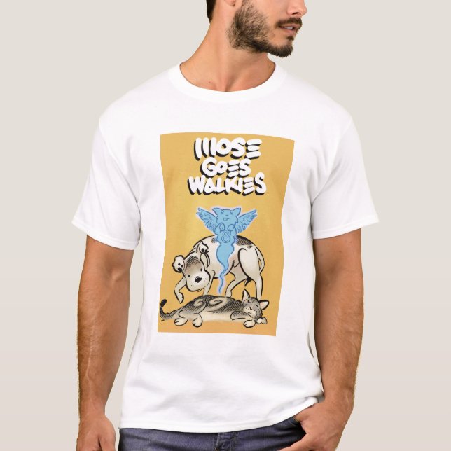 Mose Goes Walkies 9 Lives Shirt (Vorderseite)