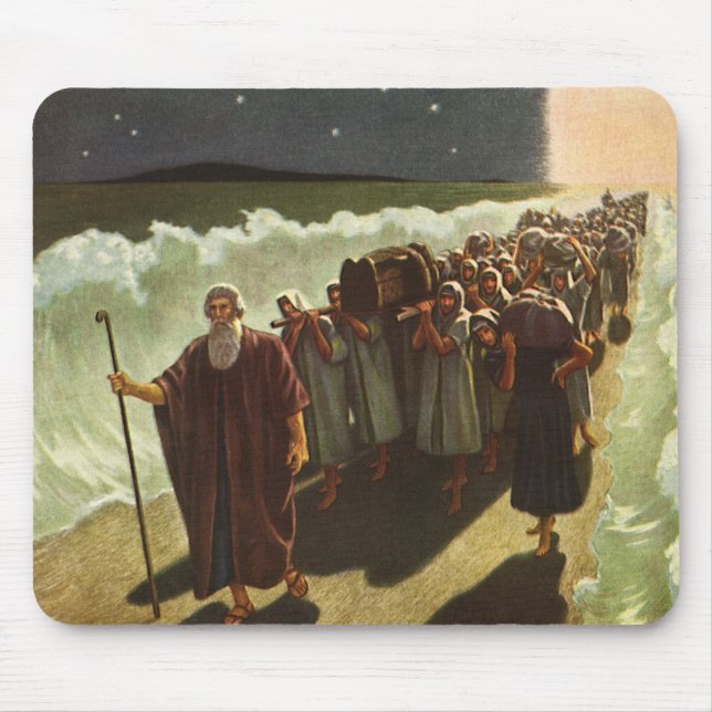 Mose überqueren das Rote Meer, Vintage Religion Mousepad (Vorne)