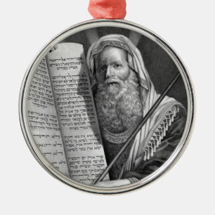 Mose und die Zehn Gebote Silbernes Ornament