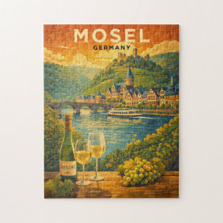 Mosel-Weinregion Deutschland Vintage-Reise Kunst