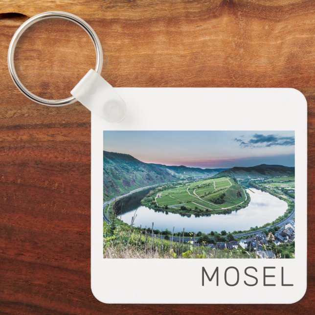 Moselle Calmont Loop Bremm Sunset River Souvenir Schlüsselanhänger (Vorderseite)