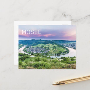 Moselle Loop Sunset Kroev Panorama Deutschland Feiertagspostkarte