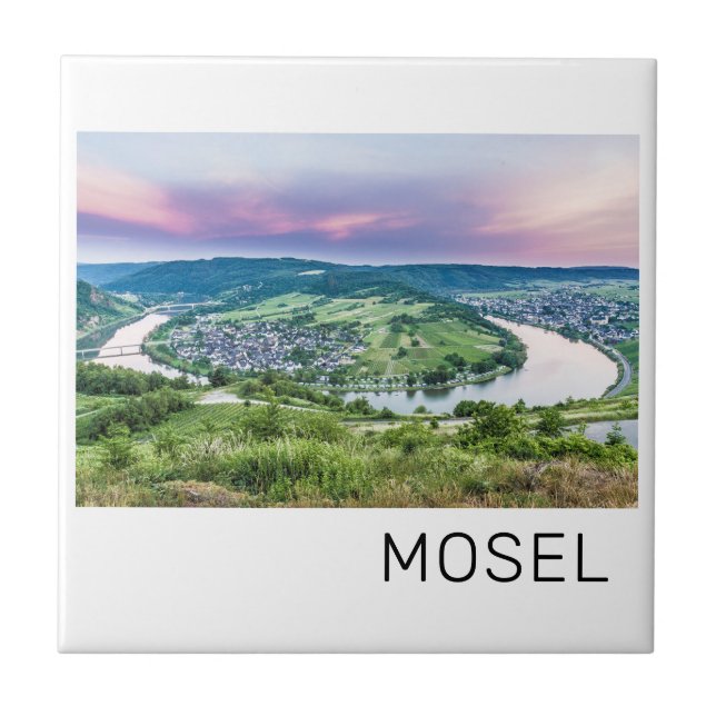 Moselle Loop Sunset Kroev Panorama Deutschland Fliese (Vorderseite)