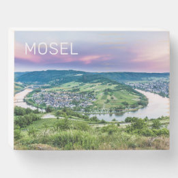 Moselle Loop Sunset Kroev Panorama Deutschland Holzkisten Schild