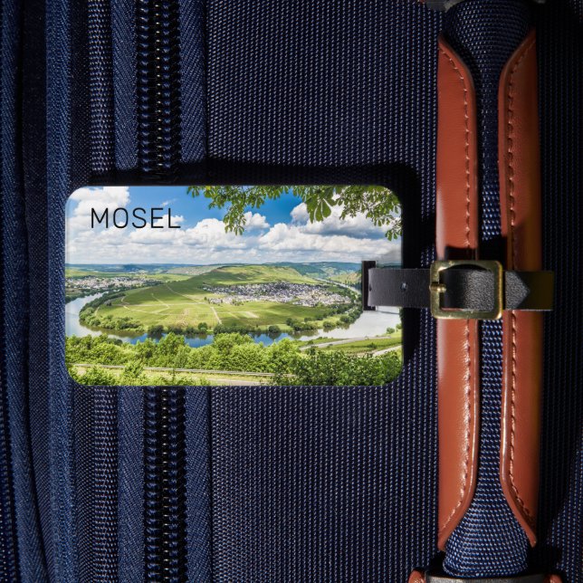 Moselle Loop Trittenheim Panorama Deutschland Souv Gepäckanhänger (Vorderseite Insitu 4)