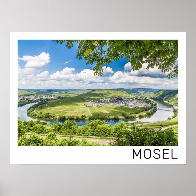 Moselle Loop Trittenheim Panorama Deutschland Souv Poster (Vorne)