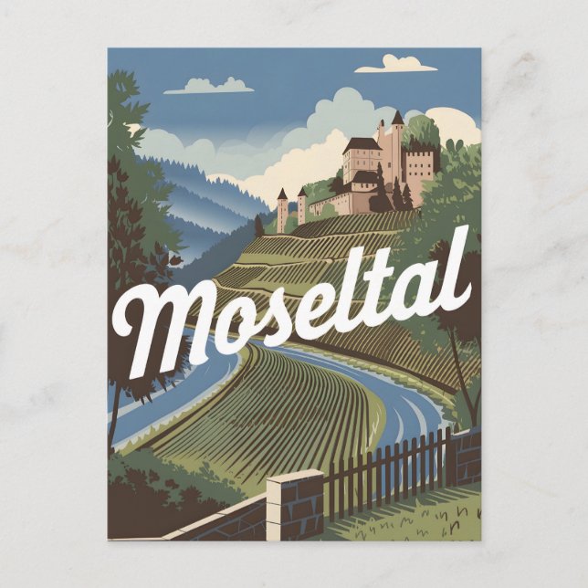 Moseltal Vintag Postkarte (Vorderseite)