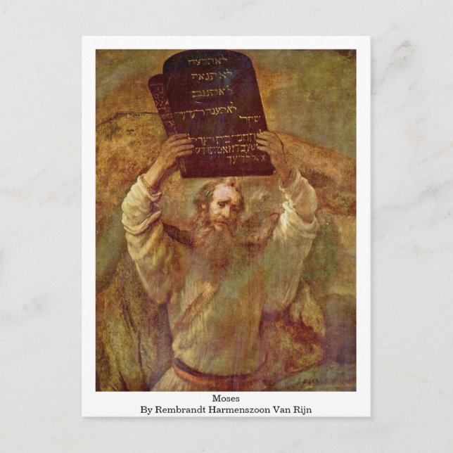 Moses by Rembrandt Harmenszoon Van Rijn Postkarte (Vorderseite)