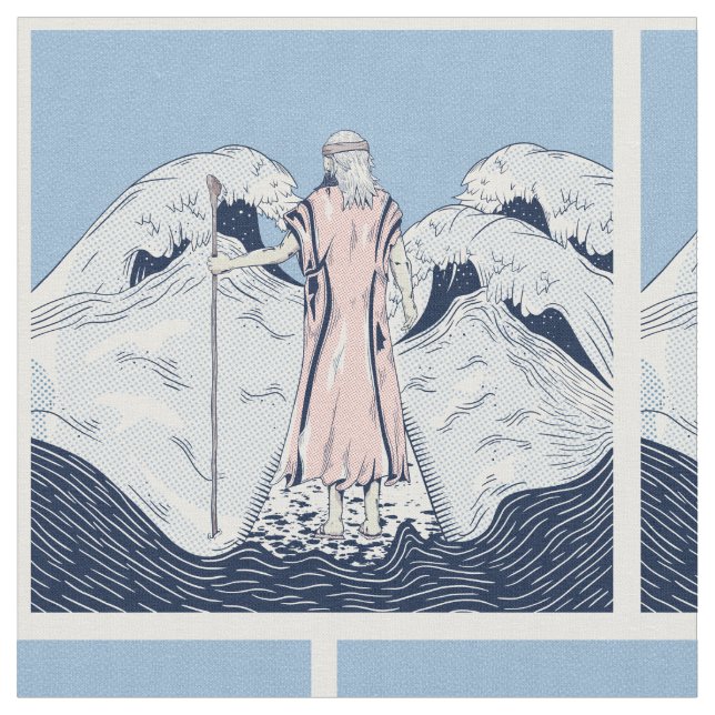 Moses Christlich Art Stoff (Nahaufnahme)