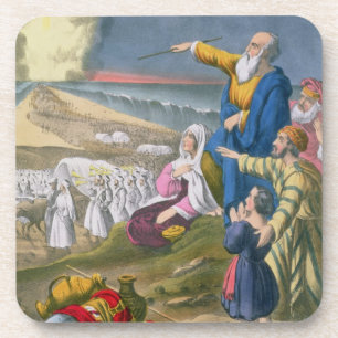 Moses, der das Rote Meer, von einer Bibel vorbei Getränkeuntersetzer