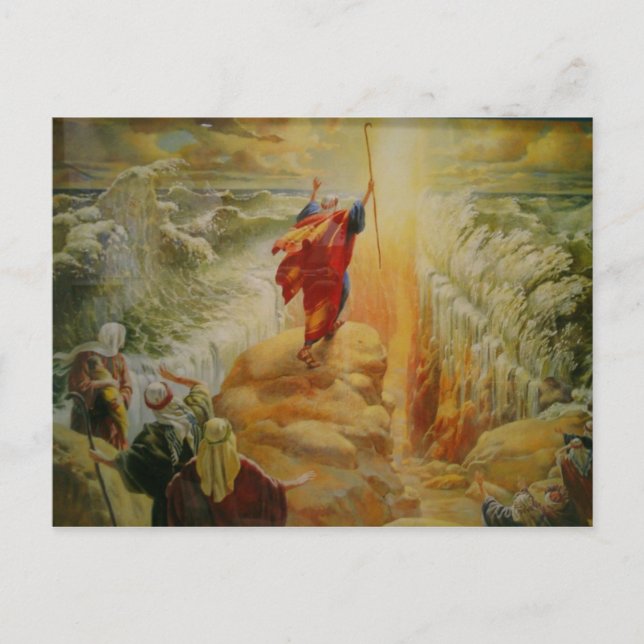 Moses, der die Meerpostkarte zerteilt Postkarte (Vorderseite)