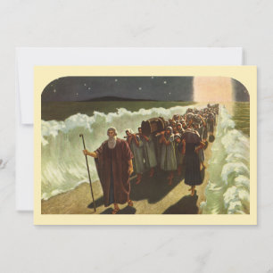Moses Durchquerung des Roten Meeres, Vintage-Relig Einladung