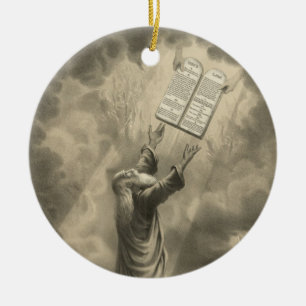 Moses Empfang des Gesetzes die zehn Gebote Keramikornament