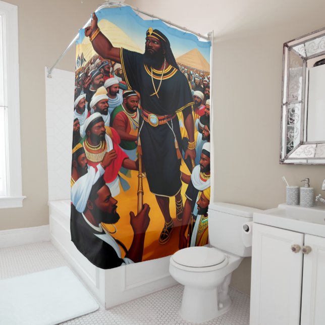 Moses führt die Menschen aus Ägypten Duschvorhang (Beispiel)
