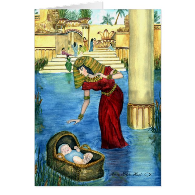 Moses in einer Korb-Karte (Vorne)
