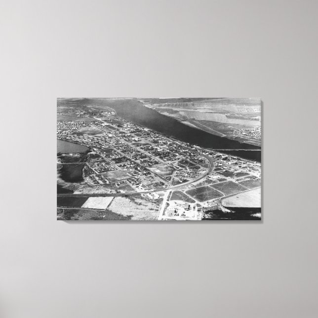 Moses Lake, WA Luftbild Städtefotografie Leinwanddruck (Vorderseite)