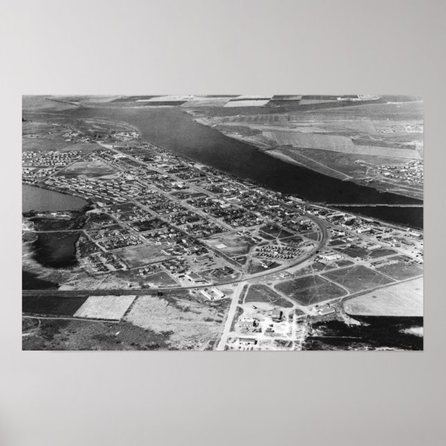 Moses Lake, WA Luftbild Städtefotografie Poster (Vorne)