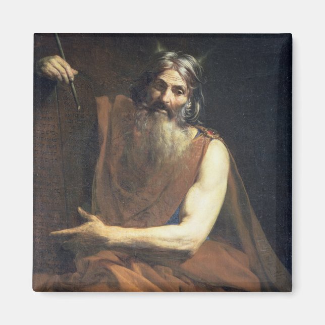 Moses mit den Tabletten des Gesetzes, c.1627-32 Magnet (Vorne)