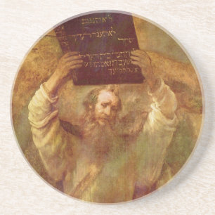 Moses mit den Tabletten des Gesetzes von Rembrandt Untersetzer