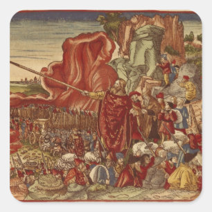 Moses parting the Red Sea Quadratischer Aufkleber