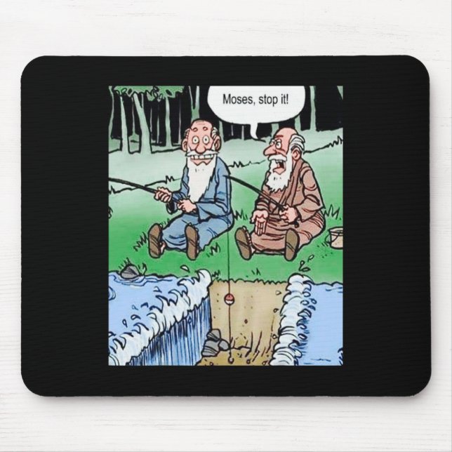 Moses Pole Fischen Mousepad (Vorne)