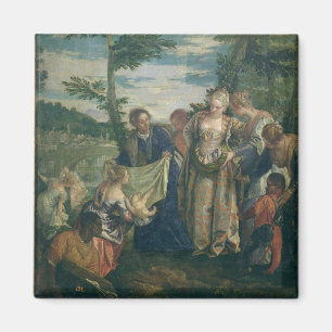 Moses rettete aus dem Nil, 1580 (Öl auf Leinwand) Magnet