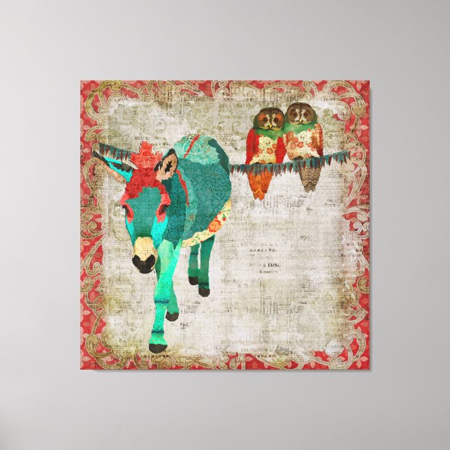 Moses Ruby Rose Eulen Kunst Leinwand (Vorderseite)
