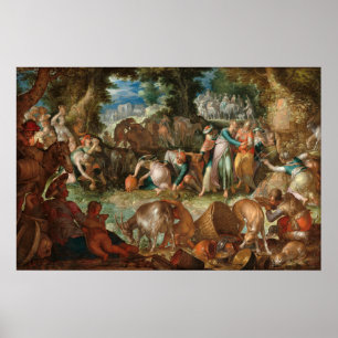 Moses Striking Rock - Poster d'art artistique JA W