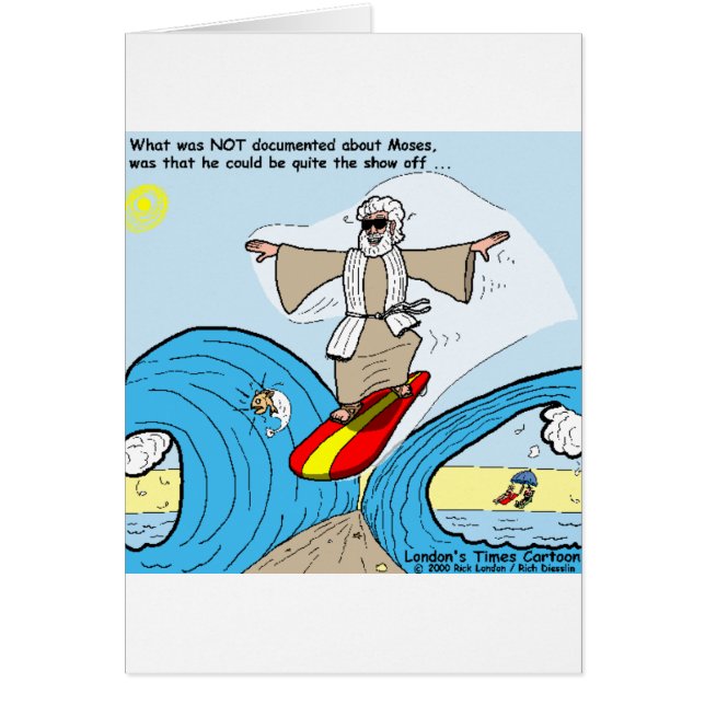 Moses Surfs Drôle Cartoon Tee - shirt Cadeaux Obje (Devant)