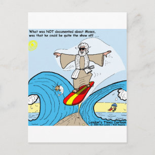 Moses Surft Lustige Cartoon T-Shirts Geschenke Sam Postkarte