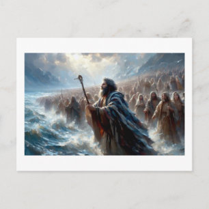 Moses teilt das Rote Meer, Postkarte