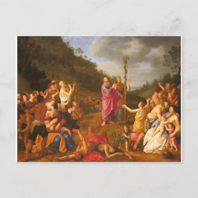 Moses und die Brazen Schlange Postkarte (Vorderseite)