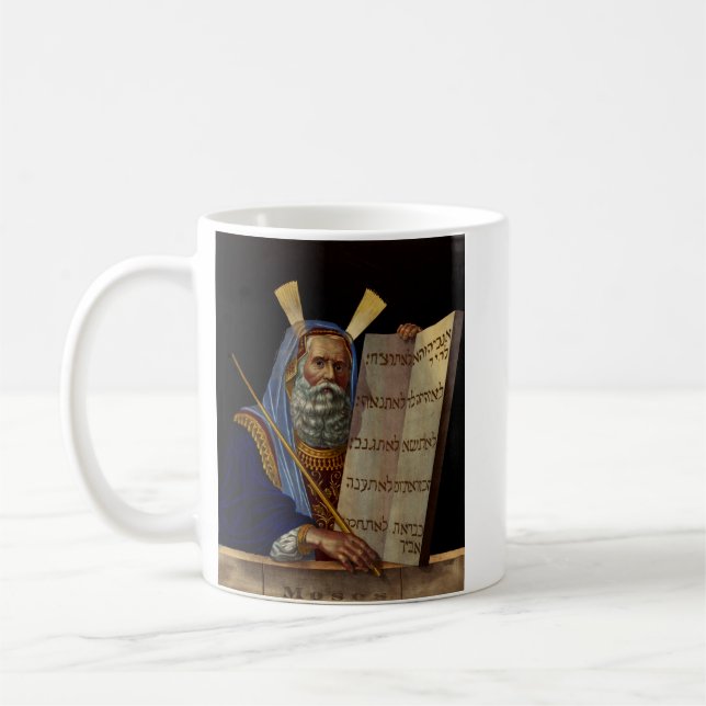 Moses und die Gesetzestafeln Kunst Kaffeetasse (Links)