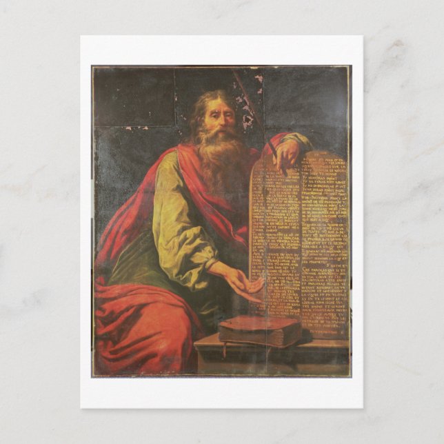 Moses und die Tabletten des Gesetzes Postkarte (Vorderseite)