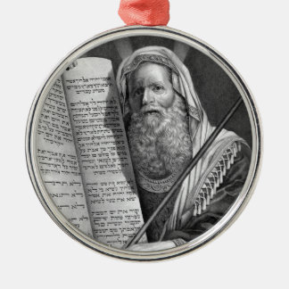 Moses und die zehn Gebote Silbernes Ornament