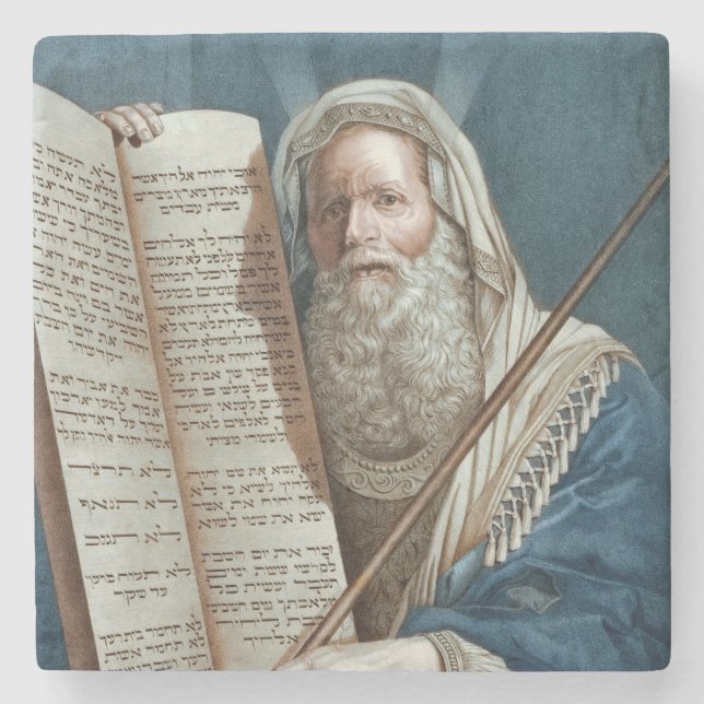 Moses und die zehn Gebote Steinuntersetzer (Vorderseite)