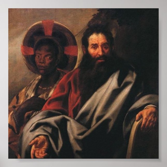 Moses und Seine äthiopische Ehefrau von Jordaens Poster (Vorne)