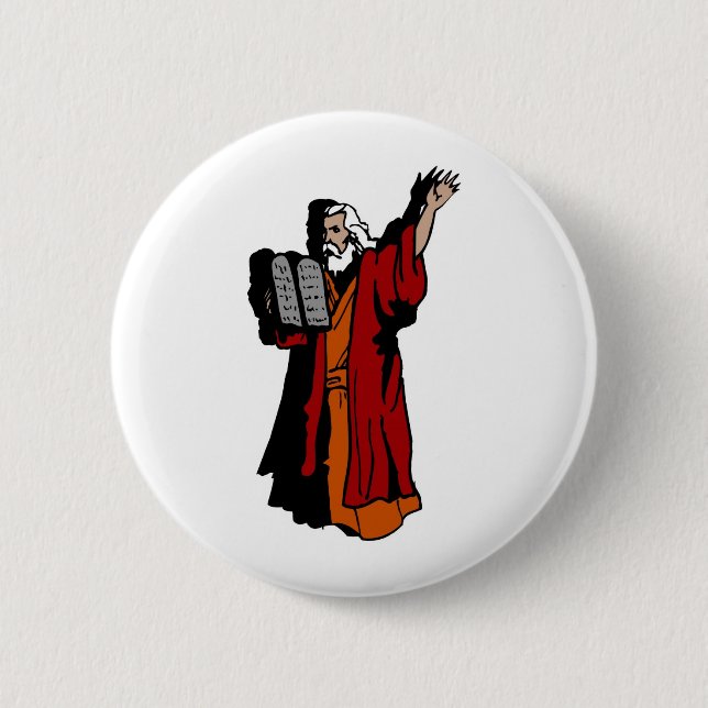 Moses und zehn Gebote Button (Vorderseite)