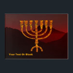 Moshe ist Menorah Acryldruck<br><div class="desc">Eine Darstellung der siebenverzweigten Menorah (Candelabra), die von den Israeliten nach dem Exodus aus Ägypten gemacht wurde. Passen Sie Ihren eigenen Text an. In der Tora wird Moshe Rabbenu gesagt: "Du sollst eine Menorah aus reinem Gold machen, verprügelt werden, die Menorah wird hergestellt werden, ihr Fuß, ihr Ast, ihre Kugeln,...</div>