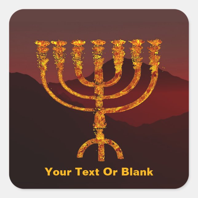 Moshe ist Menorah Quadratischer Aufkleber (Vorderseite)