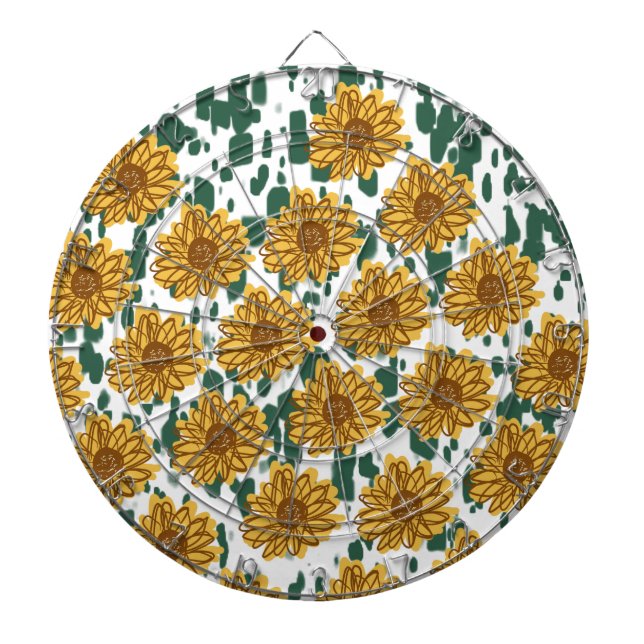Mosiac Abstrakt Sunflowers Terrazzo Muster Dartscheibe (vorne)