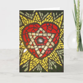 Mosiac Glows Herzstern von David in Green Karte