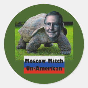 Moskau Mitch ist unamerikanisch, Schildkröte, Flag Runder Aufkleber