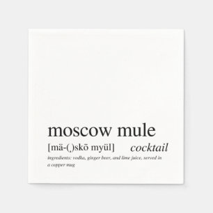 Moskau Modern Zitat Black Typography Cocktail Serviette