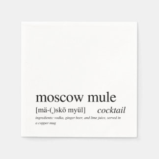 Moskau Mule Modern Zitat Black Typografy Cocktail Serviette
