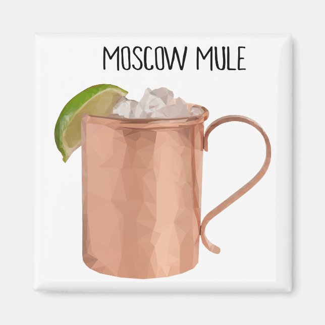Moskau Muschel Kupfer Tasse Vodka Limon Cocktail M Magnet (Vorne)