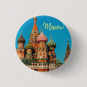 Moskau Roter Platz St Basils Russland Button-Butto Button