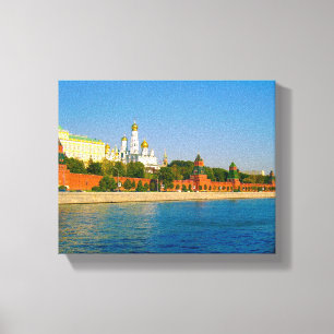 Moskau Russland Architektur des Kremls Moskva Flus Leinwanddruck