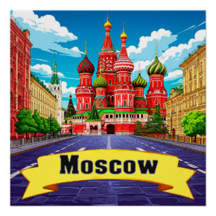 🧲 Moskau Russland Explorer Andenken Poster
